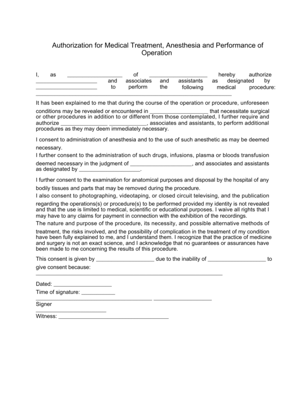 auth medical treatment